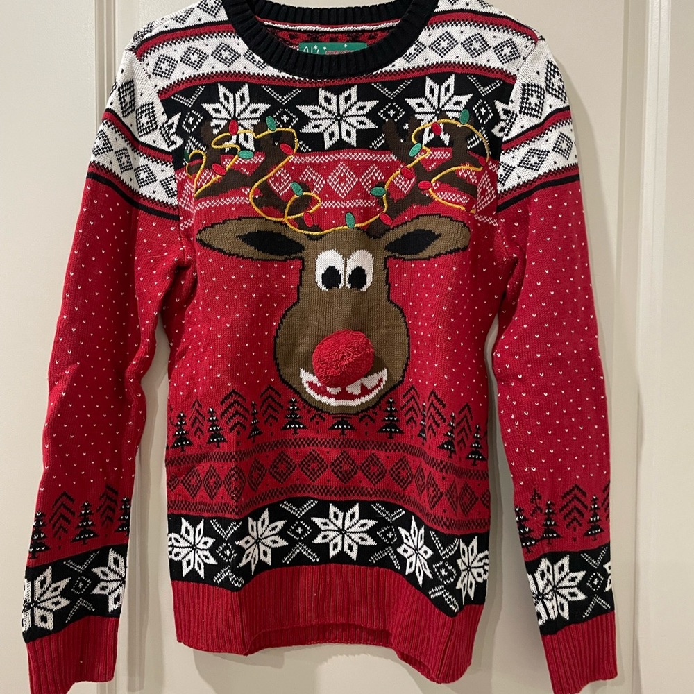 Ugly Christmas Sweater Red and Black Knit